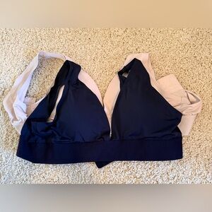 Two (2) Wireless Comfort Bralette - Black and Blush Push-up Bras. Size Medium